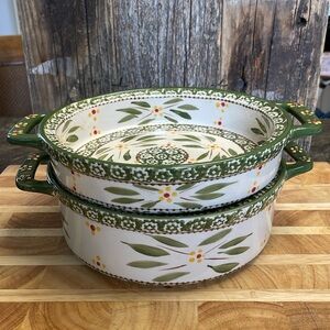 TEMP-TATIONS | Old World | Hand Painted by Tara |Set of 2 |Bakeware & Serve-ware